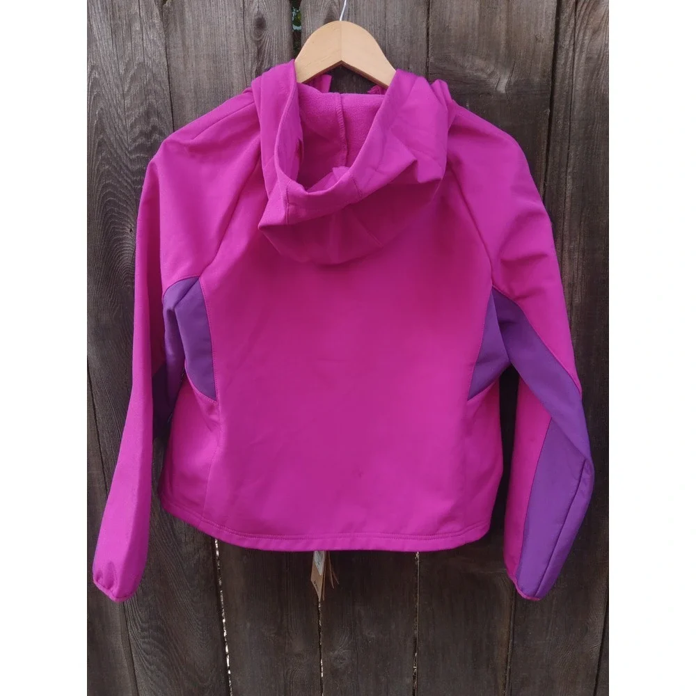 New Asics Woven Hooded Softshell Jacket Regular Fit Pink Womens Size M‎
